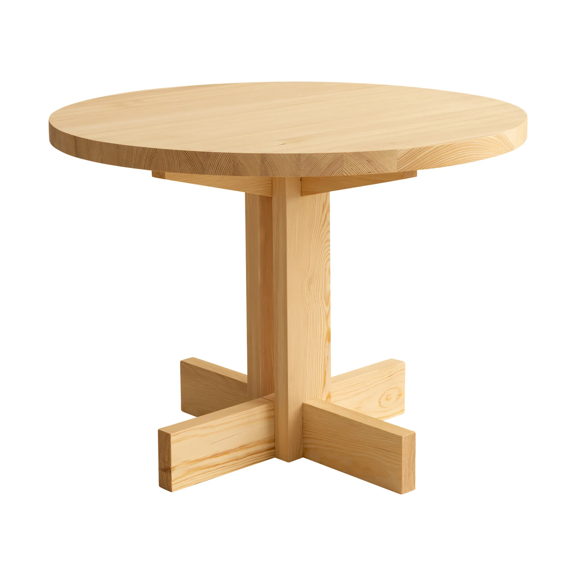 001 Dining Table dining table, Matte oil-waxed pine, Ø100x74 cm Vaarnii