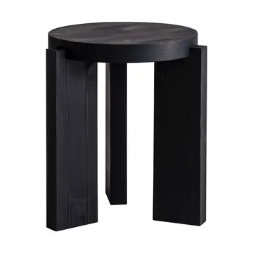 001 Stool round - Black-stained pine, Ø40x44 cm - Vaarnii