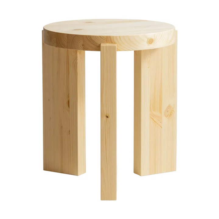 001 Stool round - Matte oil-waxed pine, Ø40x44 cm - Vaarnii