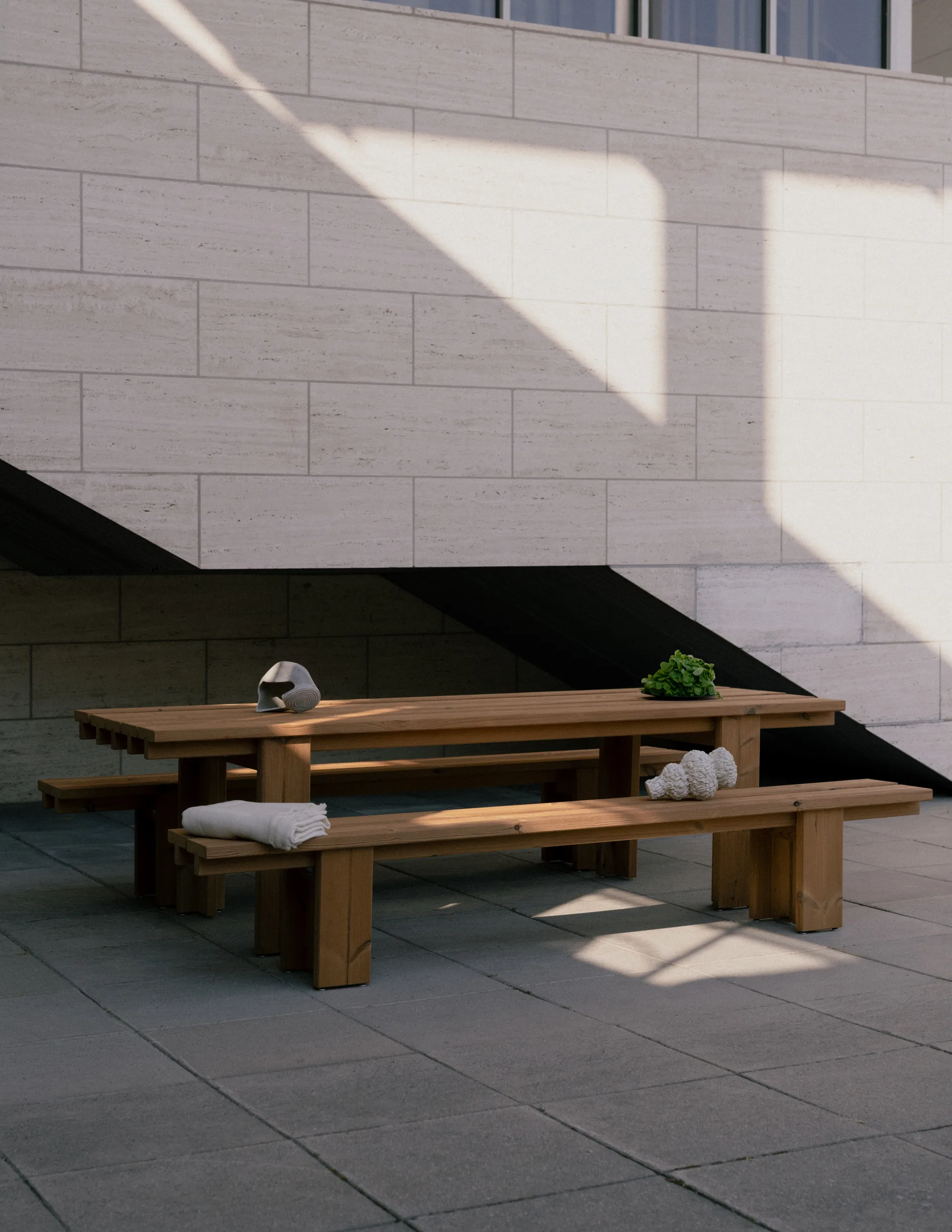 013 Osa Outdoor Bench bench, Thermally treated pine, 333x37x49 cm Vaarnii