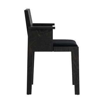 016 Maasto Dining Armchair armchair - Black-stained pine, upholstered black seat - Vaarnii
