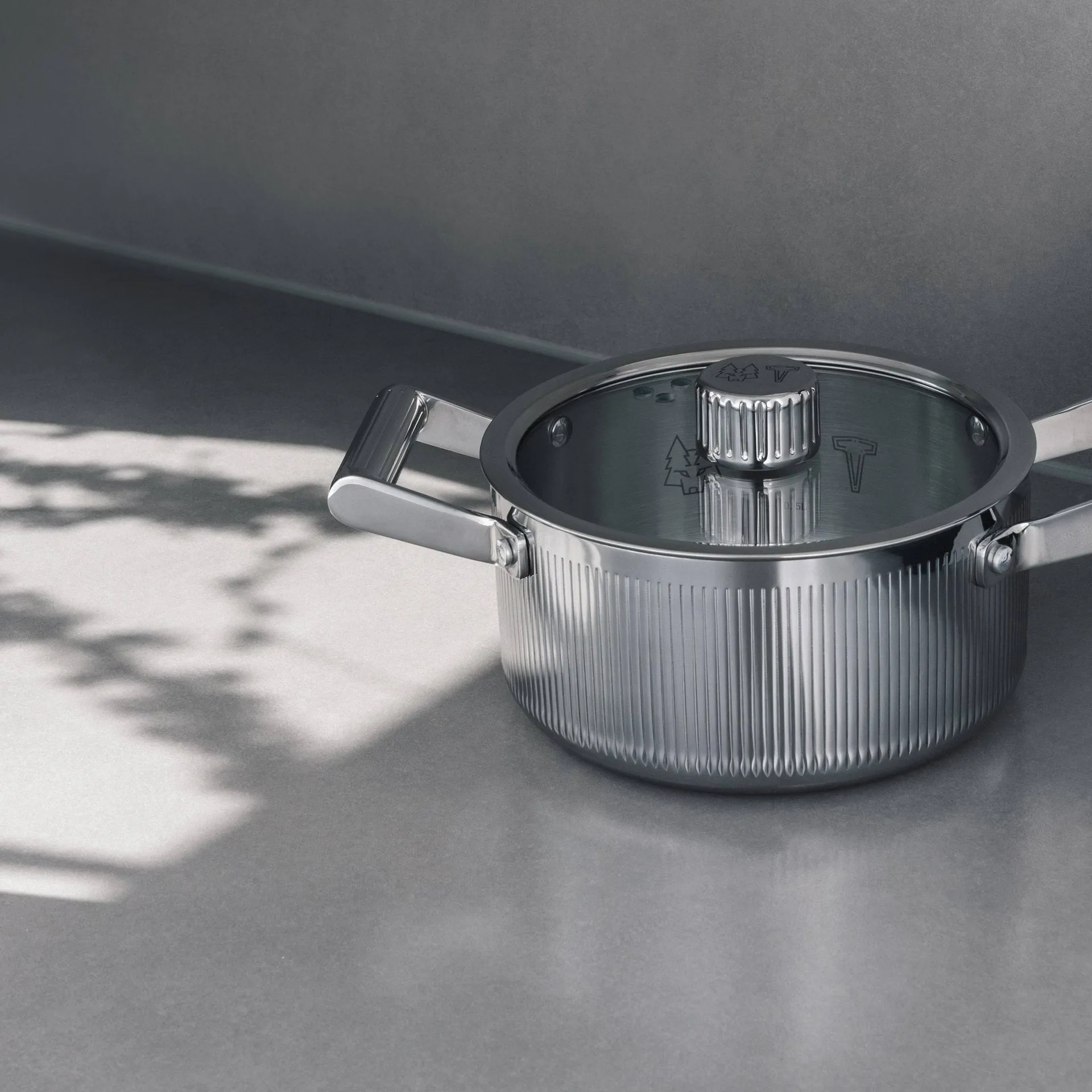 Glima pot, Stainless steel, glass lid, 2 l Vargen & Thor