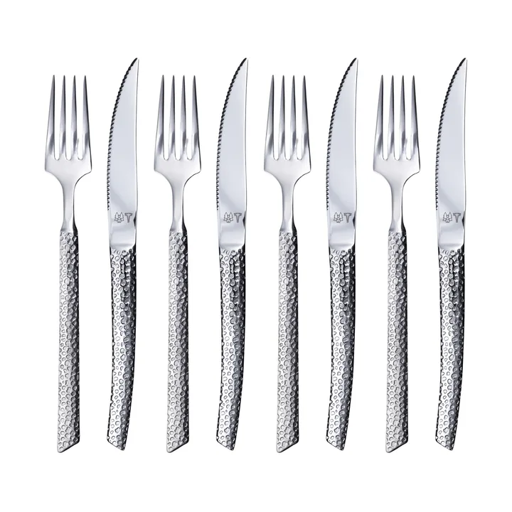 Lava cutlery set - Polished steel, 8 pieces - Vargen & Thor