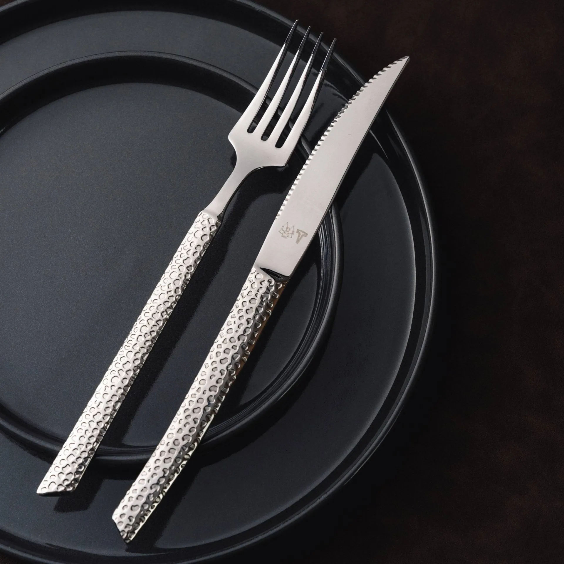 Lava cutlery set, Polished steel, 8 pieces Vargen & Thor