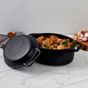 Victoria pot and bread pan cast iron enameled - 2 pieces - Victoria