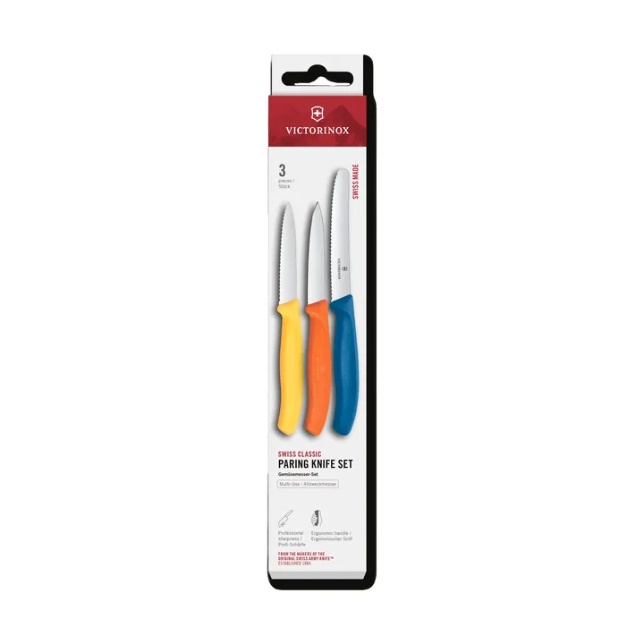 Victorinox Swiss Classic paring knife set, 3 pieces - Yellow-orange-blue - Victorinox