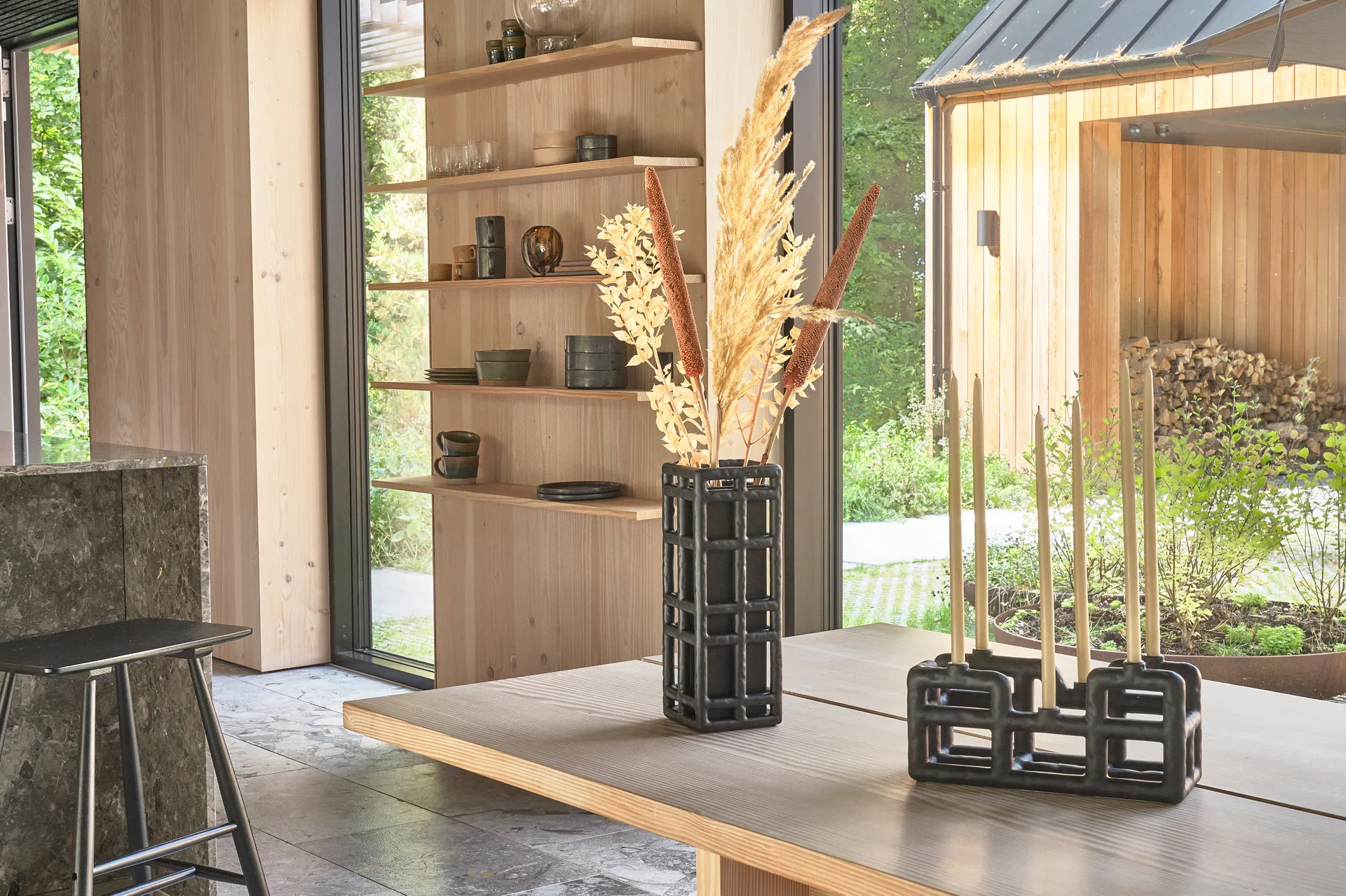 Lyst candlestick 6 candles, Black Villa Collection
