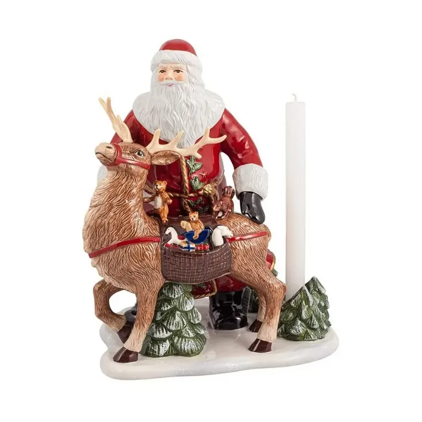 Christmas Toys Memory candle sticks 35 cm, Santa with reindeer Villeroy & Boch