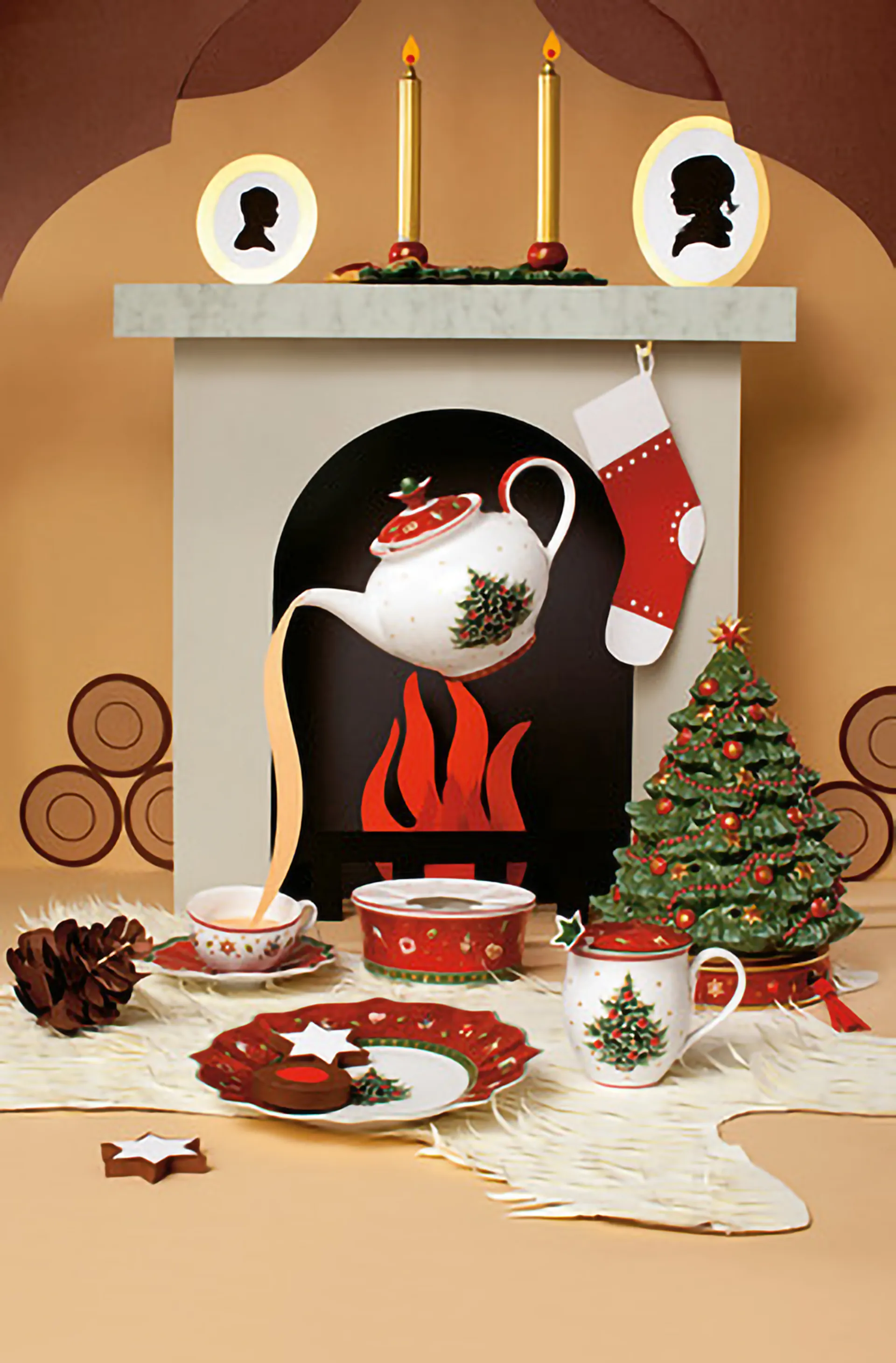 Toy's Delight Christmas tree with music box, White-red Villeroy & Boch