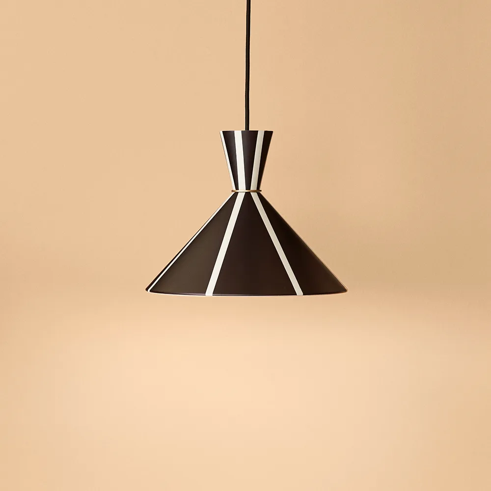 Bloom pendant lamp, Black noir/warm white, stripe Warm Nordic