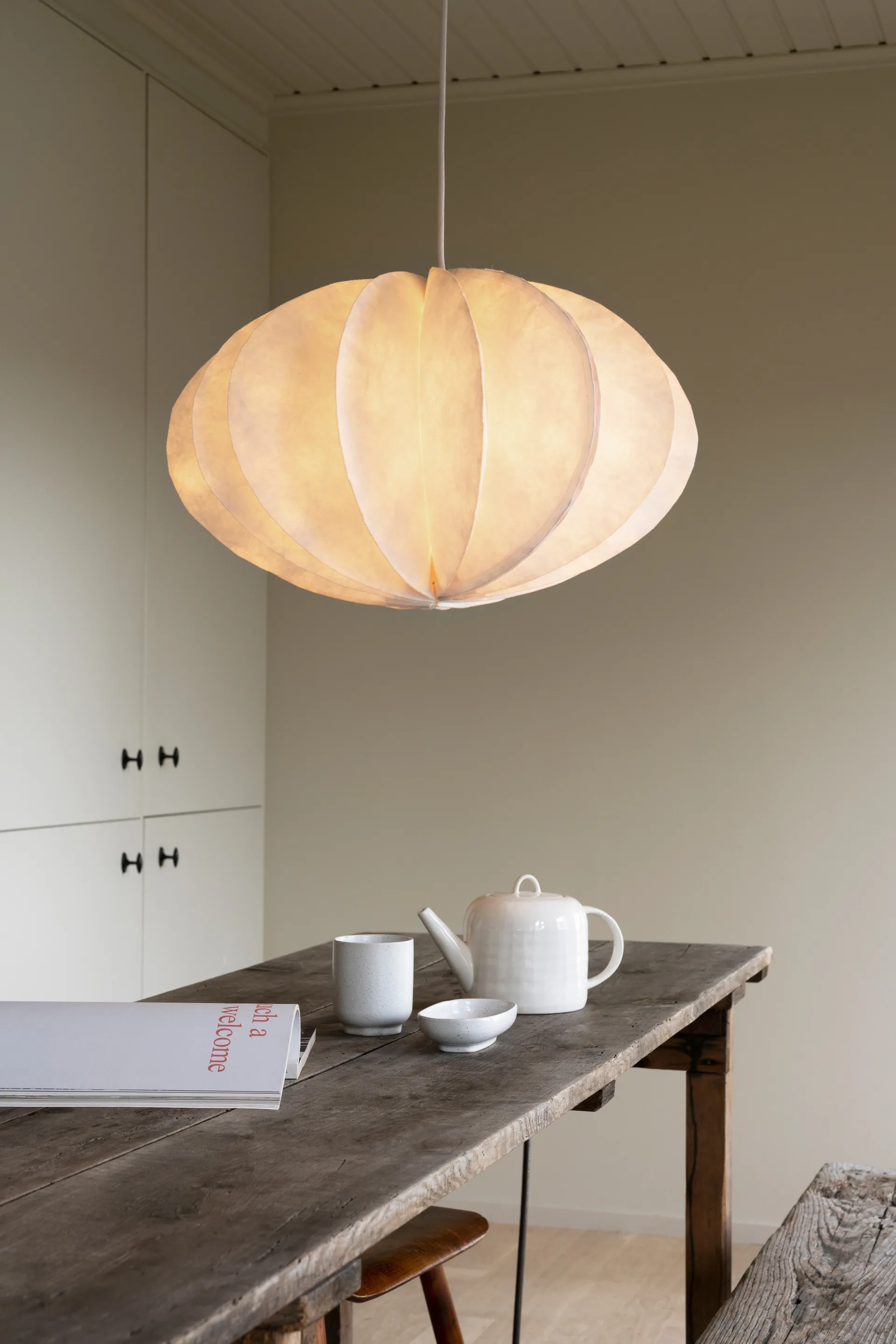 Pumpkin pendant light, White, Ø48x47 cm Watt & Veke