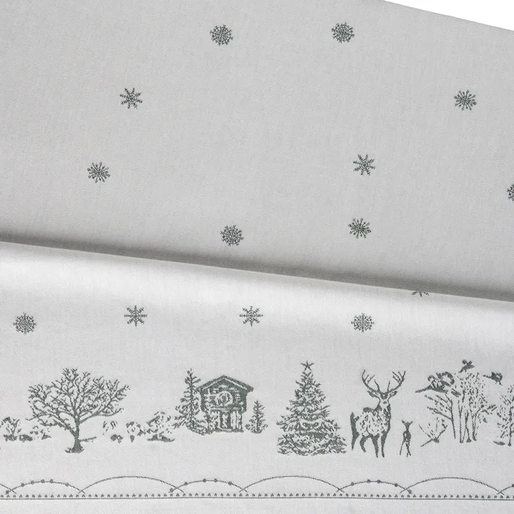 Julemorgen tablecloth - White-green, 140x300 cm - Wik & Walsøe