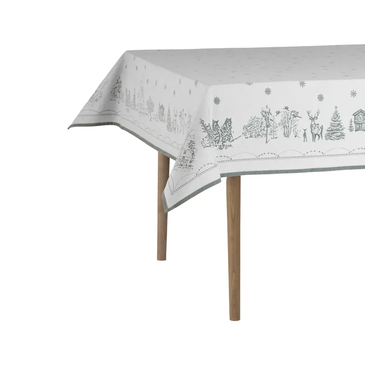 Julemorgen tablecloth - White-green, 140x340 cm - Wik & Walsøe