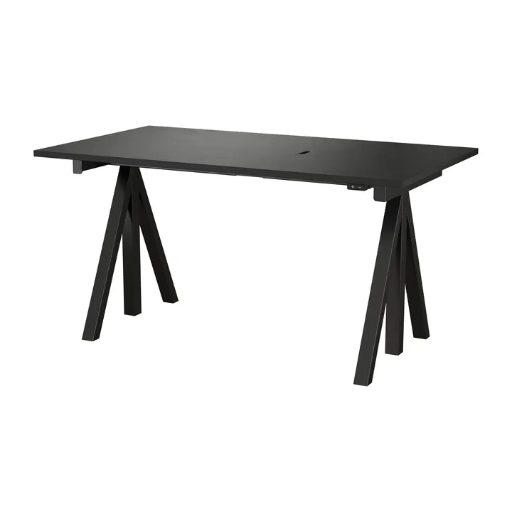 Works height-adjustable desk black 78x140 cm - Works