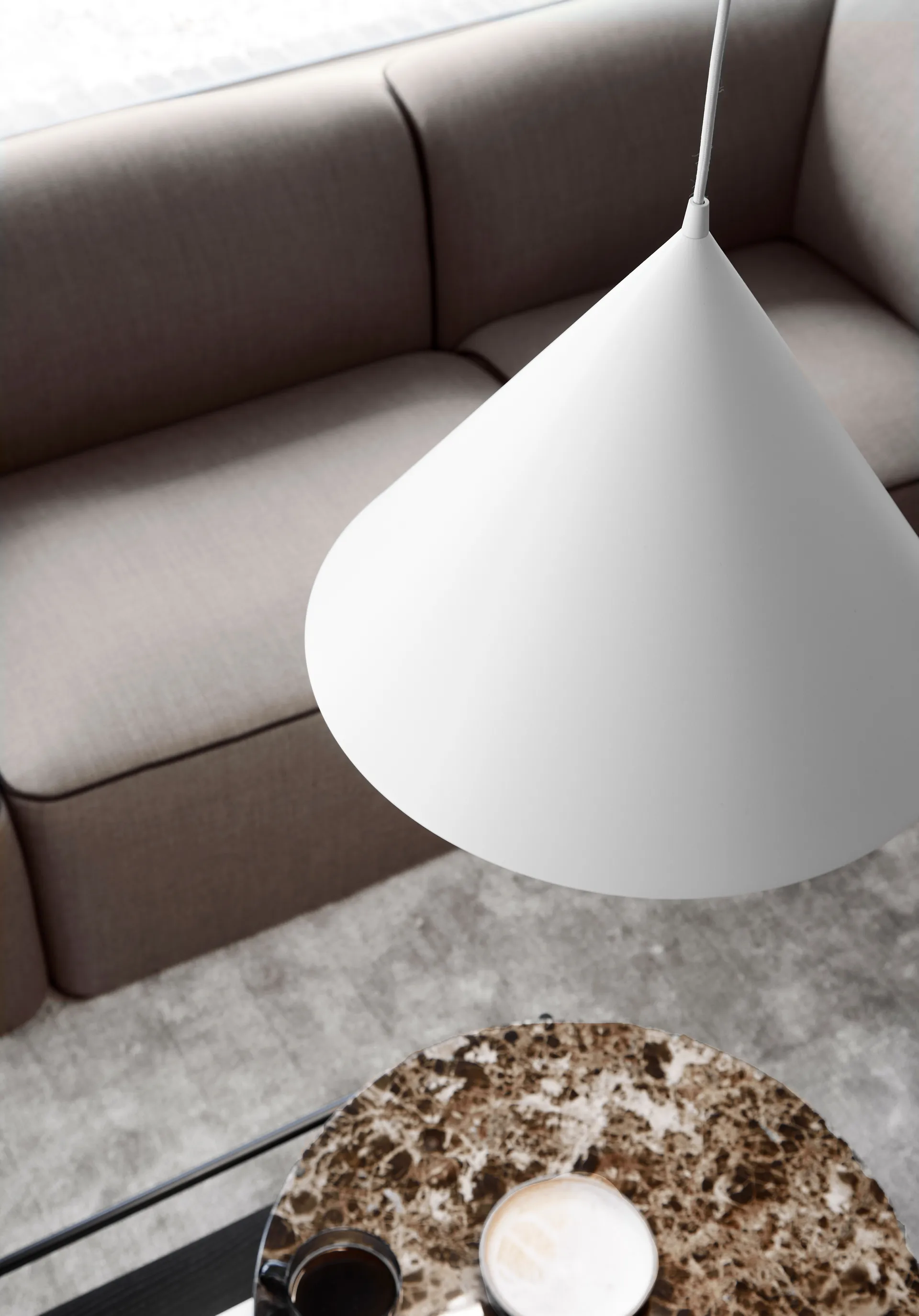 Annular pendant large, White Woud