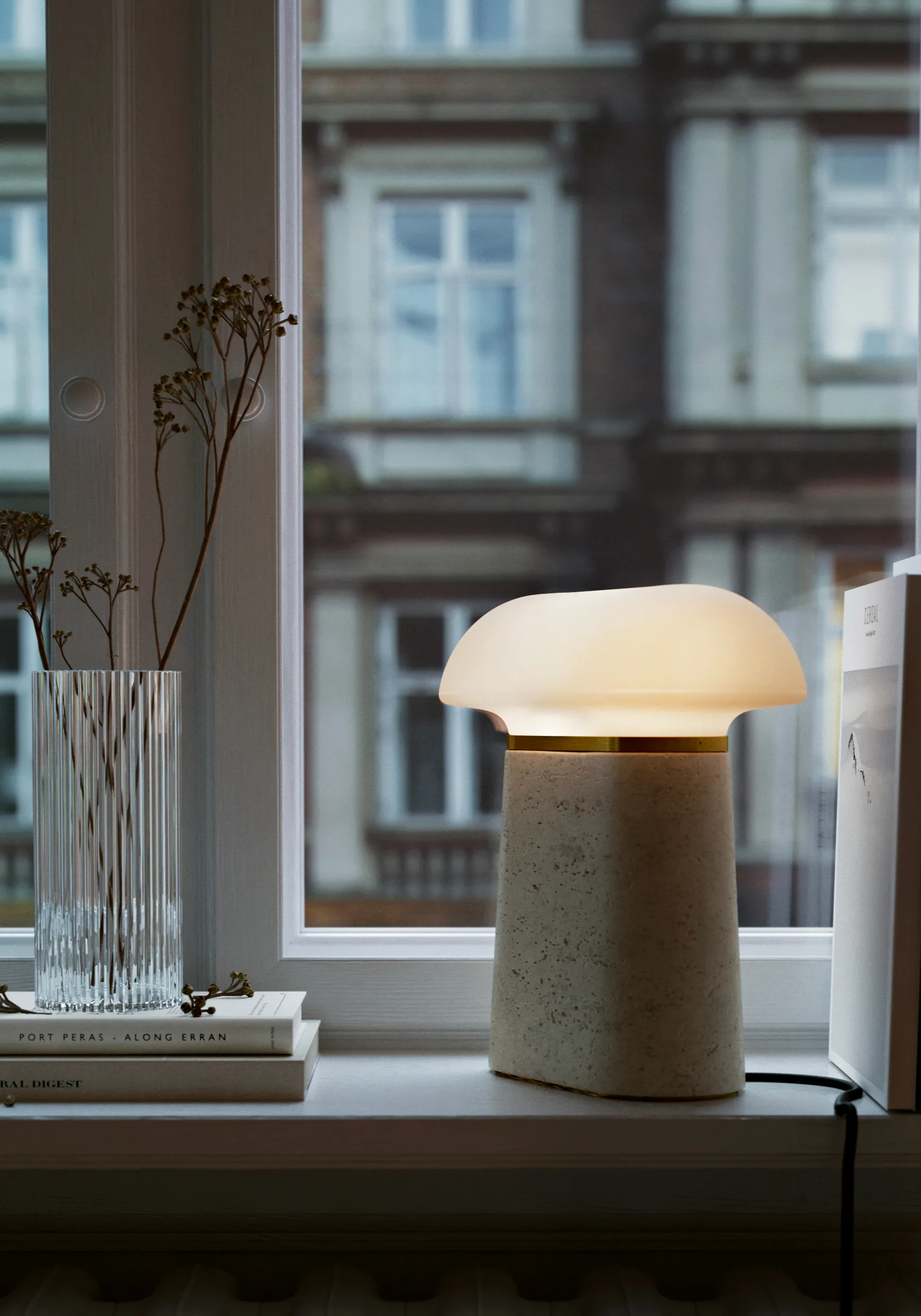Nova table lamp, Ivory Woud