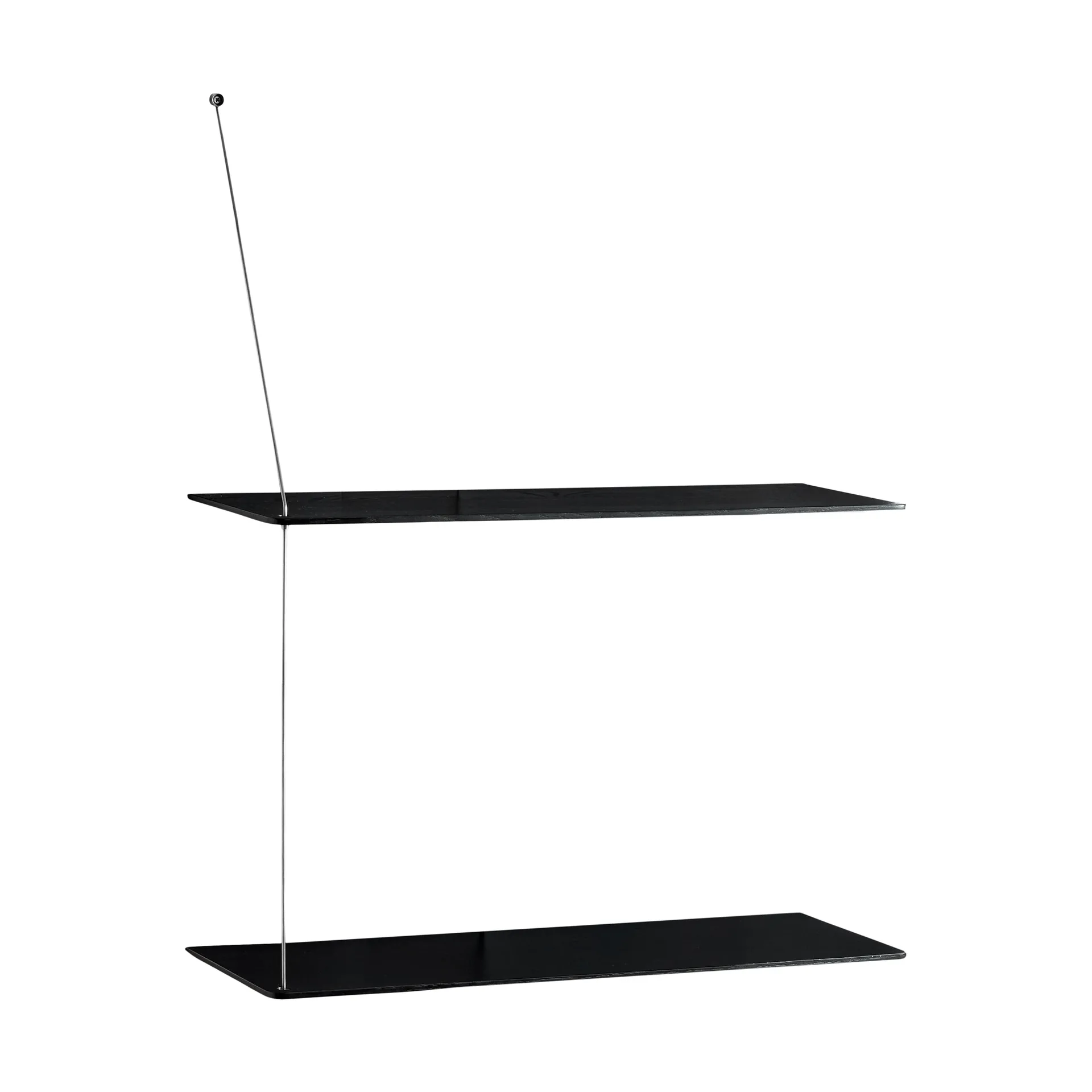Stedge shelf, Black oak-brushed steel, 60 cm, 2 shelves Woud