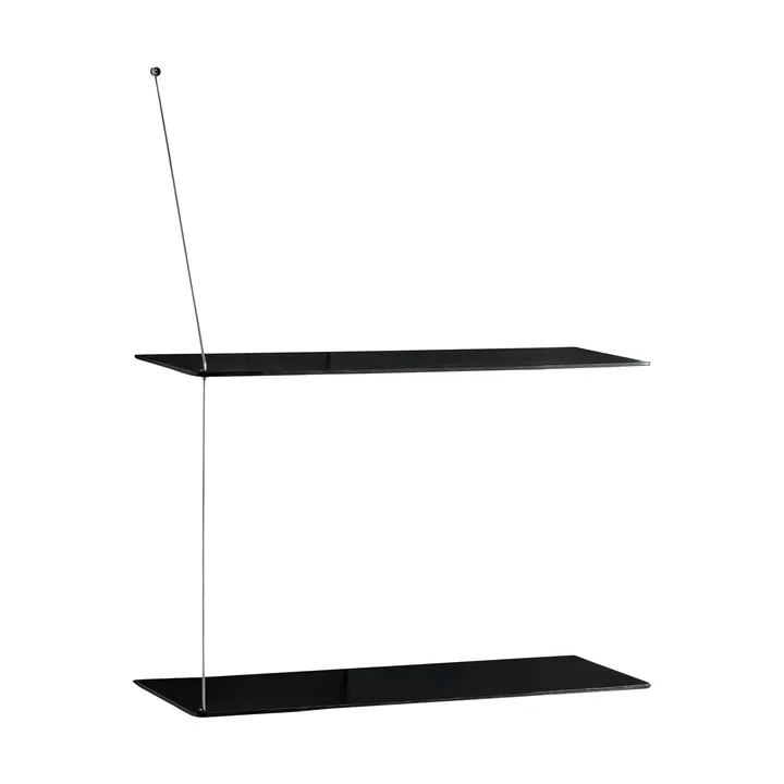 Stedge shelf - Black oak-brushed steel, 60 cm, 2 shelves - Woud