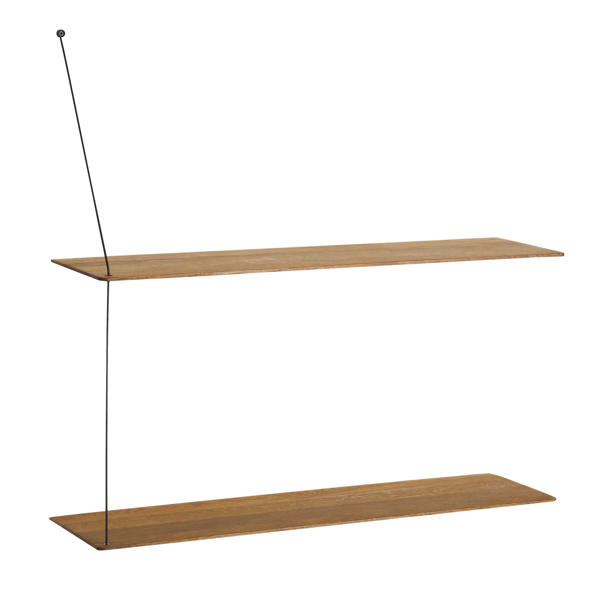 Stedge shelf, Smoked oak-black, 80 cm, 2 shelves Woud