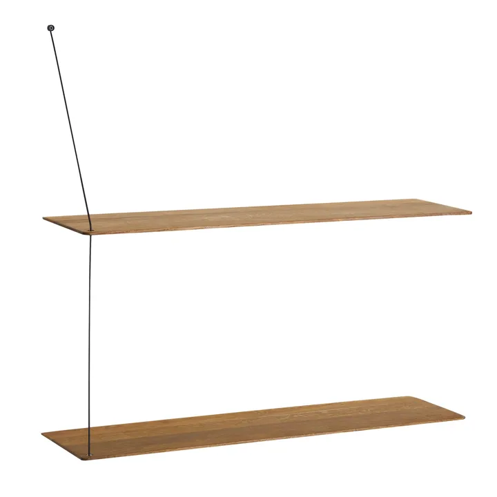 Stedge shelf - Smoked oak-black, 80 cm, 2 shelves - Woud