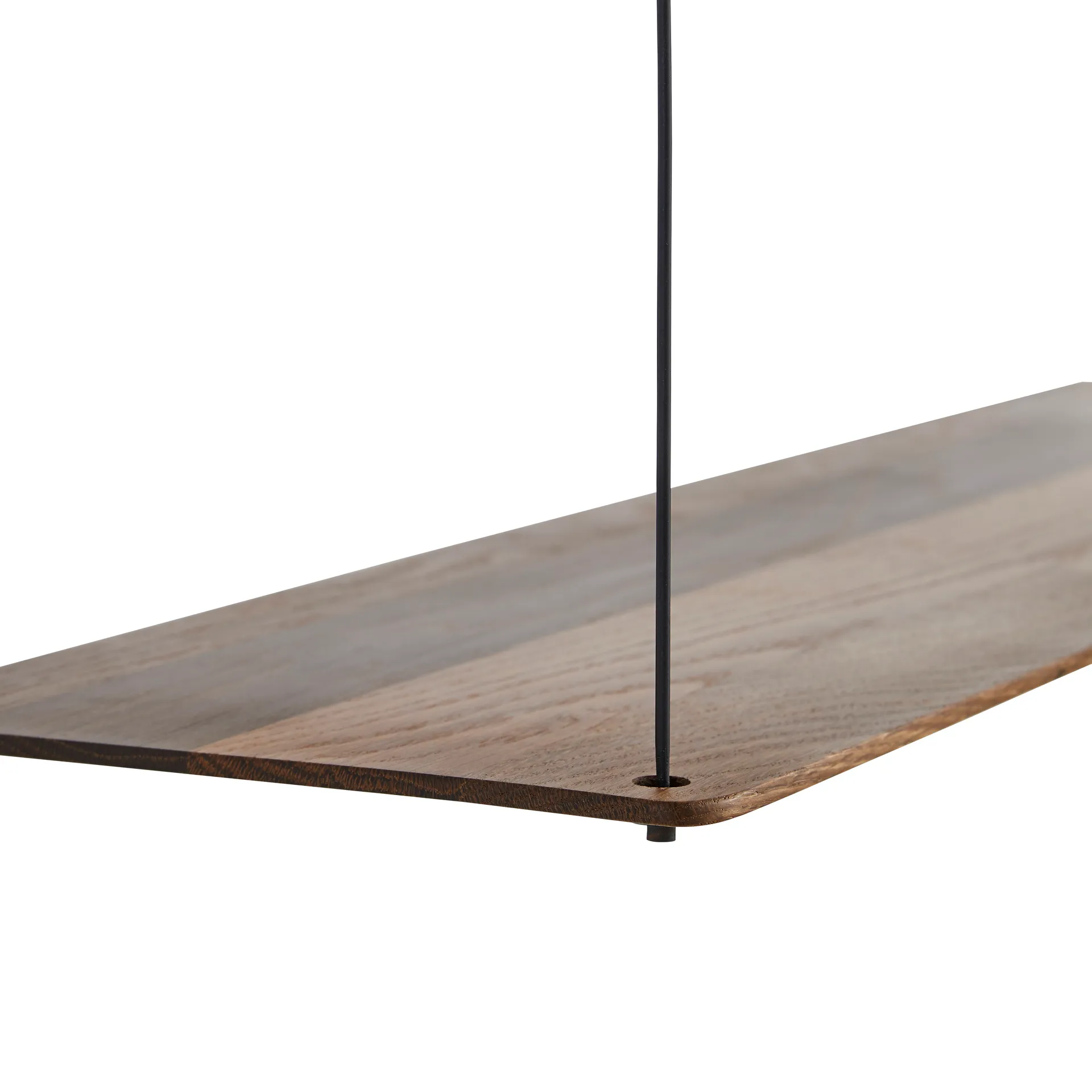 Stedge shelf, Smoked oak-black, 80 cm, 2 shelves Woud