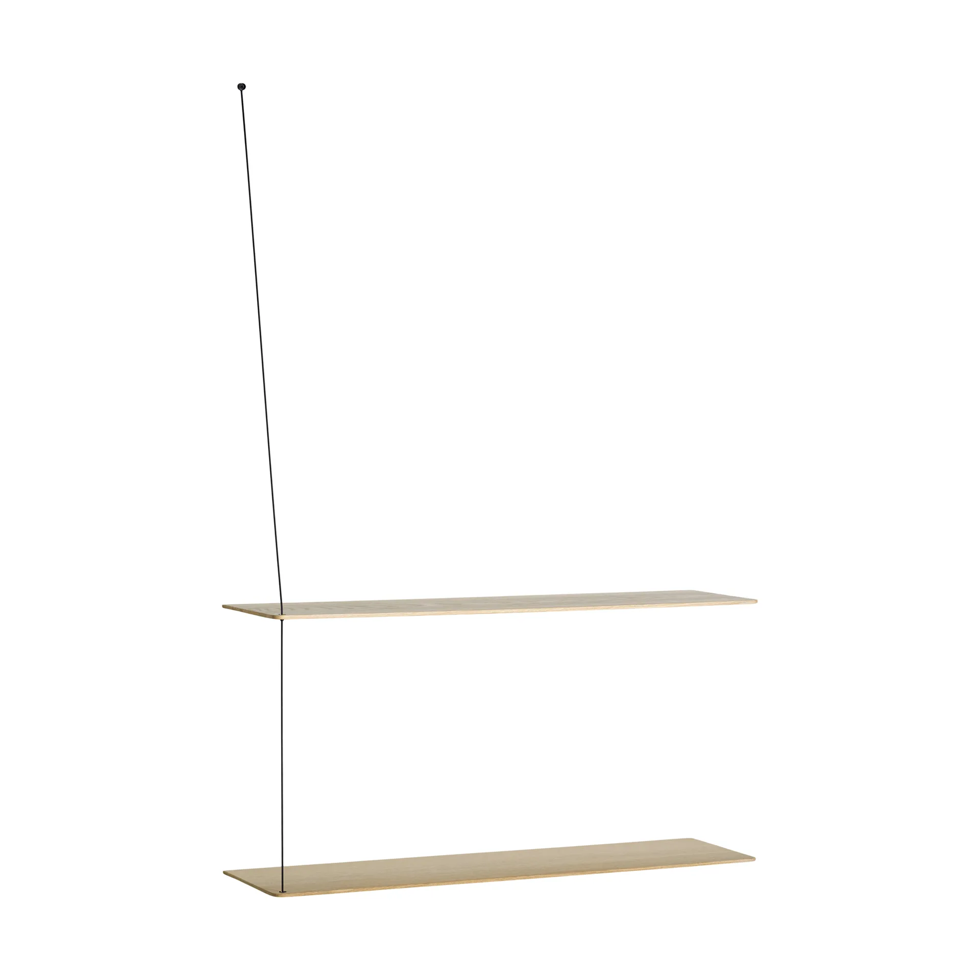 Stedge shelf, White-pigmented oak-black, 80 cm, 2 shelves Woud