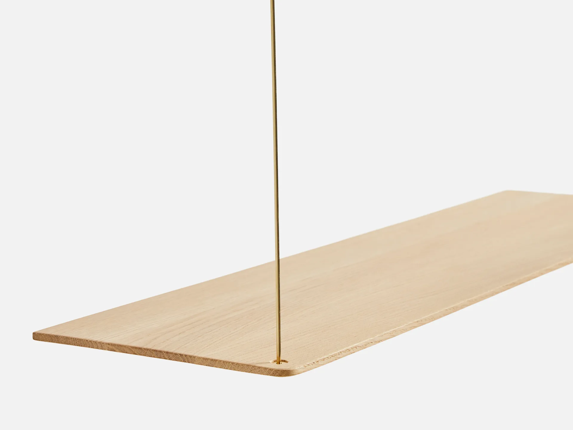 Stedge shelf, White-pigmented oak-brass, 80 cm, 2 shelves Woud