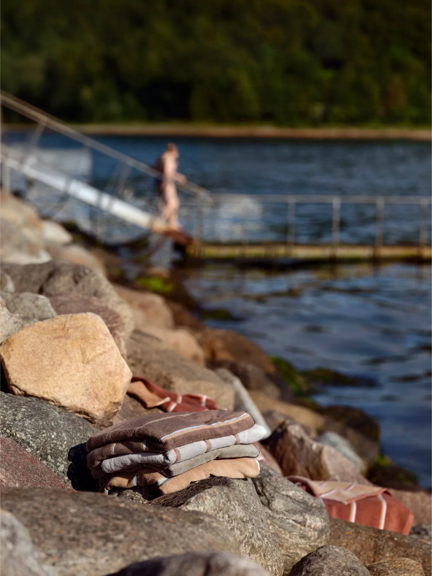 Sauna towel, Terracotta-camel-lupine, 70x140 cm Zone Denmark