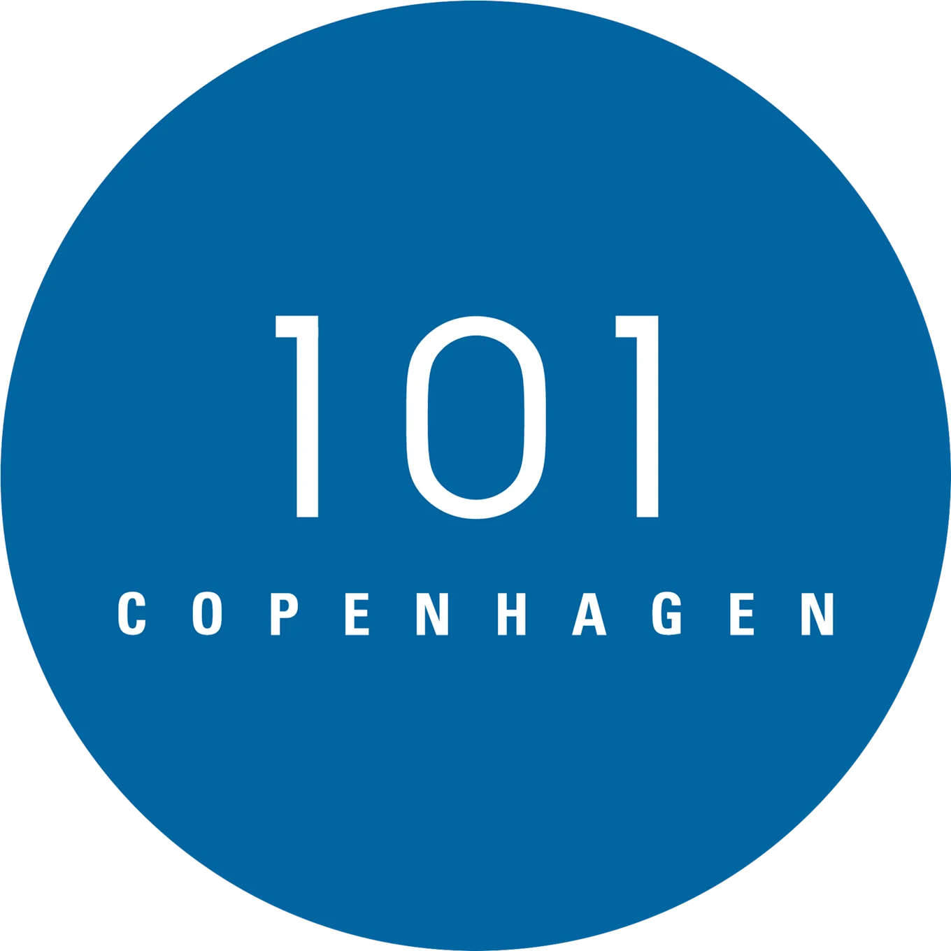 A blue circle with white text '101' at the top and 'COPENHAGEN' below.